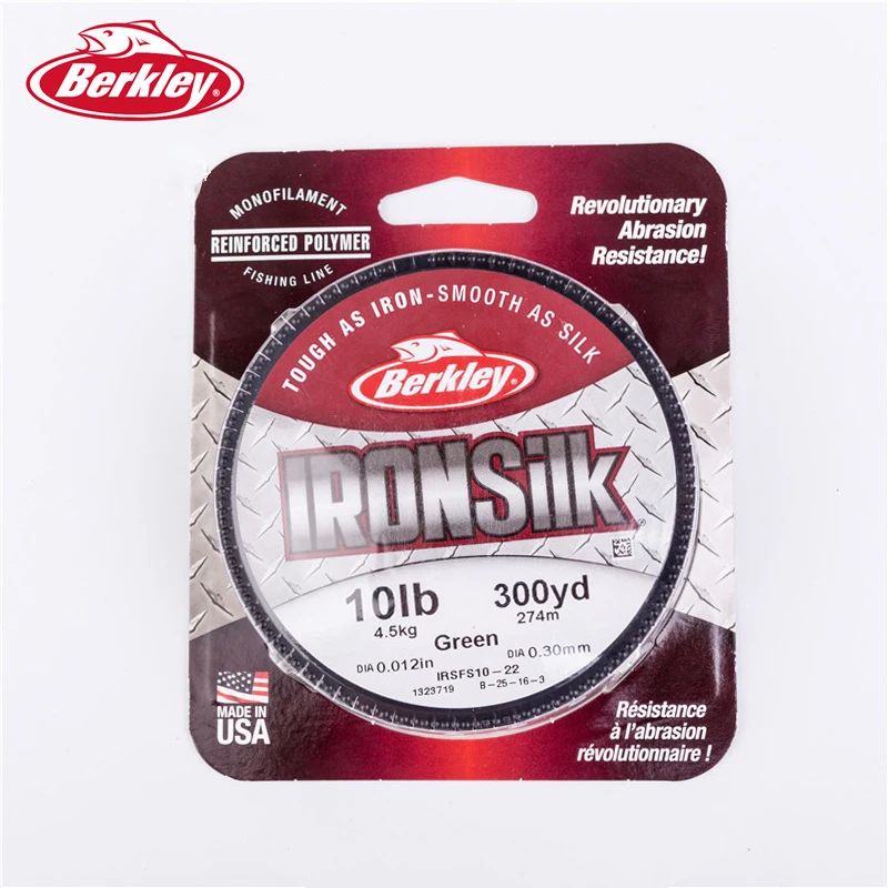 Berkley IronSilk 300yd/274m супер-полимерная моно леска Зеленого Цвета Гладкая нейлоновая леска 6LB-14LB революционная снасть для истирания