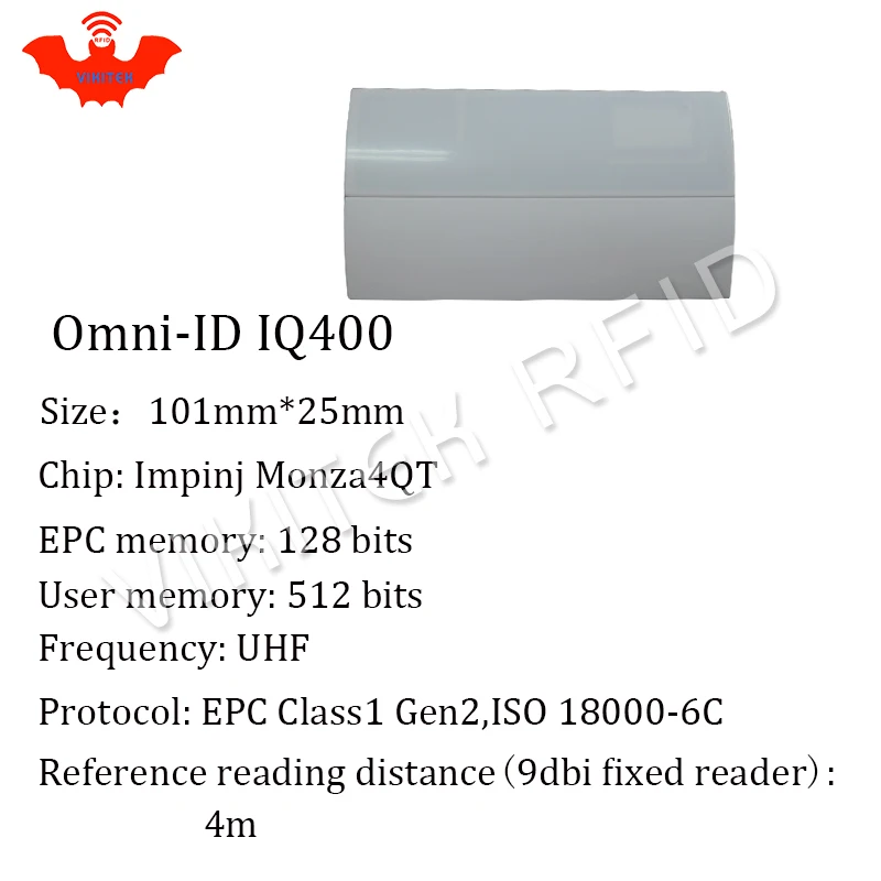 UHF RFID антиметаллическая метка omni-ID IQ400 IQ 400 915 МГц 868 МГц Impinj Monza4QT EPCC1G2 6C для печати Пассивная RFID синтетическая этикетка