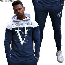  Autumn Men Set 2018 Casual Sportswear Hoodies+Pants Set Male Tracksuit Outdoors Sport Suit Men's Gyms Set  Suit