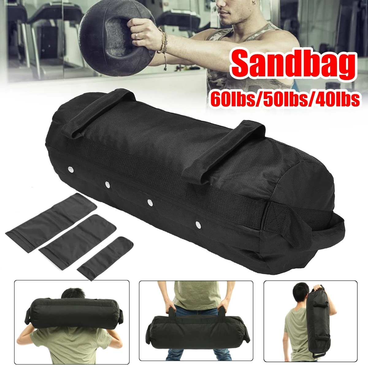 Bolsas de Areia Bolsa de Areia de Levantamento de Peso Treinamento de Energia Pesada Mma Boxe Militar Corpo Equipamentos Fitness 4 Pçs – Set