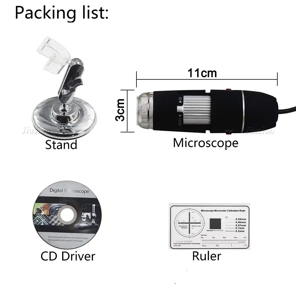 1600X USB 8 LED Microscope Digital Magnifier Endoscope Camera With Stand W0G7