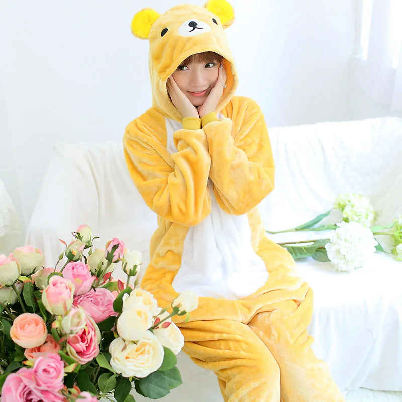 Костюм для сна; пижамы большого размера дома Adulto одежда Пижама Kigurumi Для женщин набор Костюмы для костюмированной вечеринки Для мужчин - Цвет: A bear