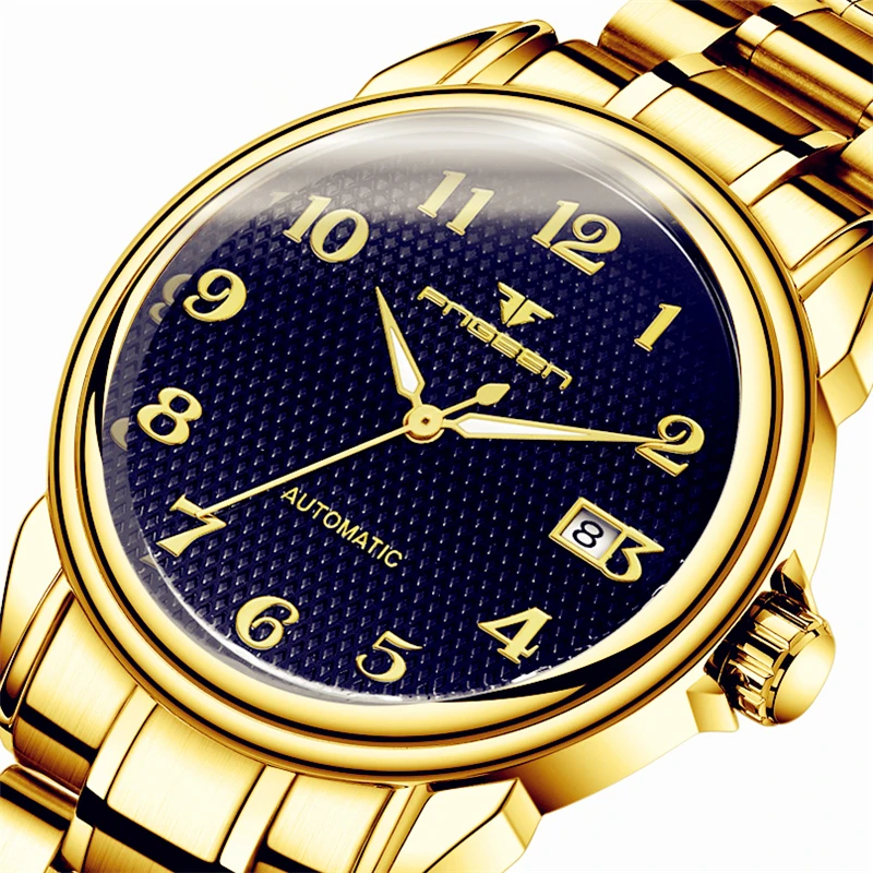 Prix Classique hommes Montre Automatique Mécanique Horloge Hommes Or En Acier Inoxydable Bracelet Chiffre L heure Homme Poignet Montres De Marque