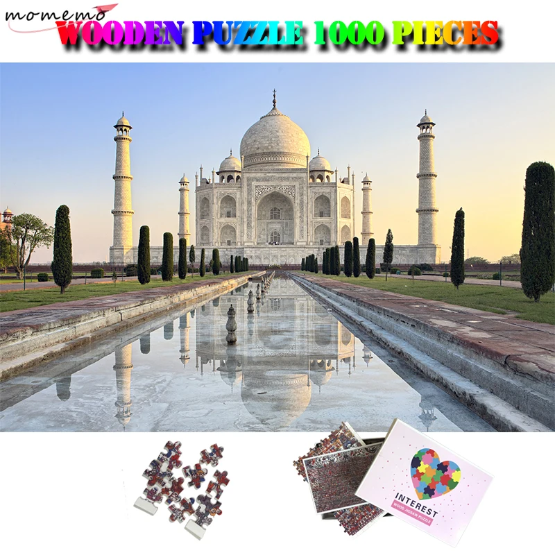 

MOMEMO Taj Mahal Wooden Puzzle Adults 1000 Pieces Jigsaw Puzzle World Famous Landscape Puzzle Education Toys Kids Children Gifts