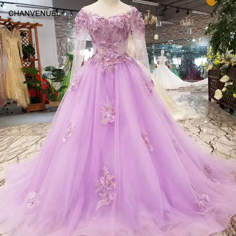 LSS131 cheap girls pageant dresses A line long tulle sleeves light