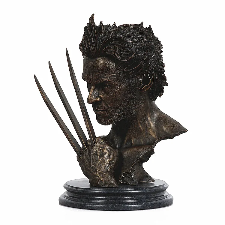 Superhero X-MAN Wolverine Logan Hugh Jackman Bust Model Resin Statue Decor 12'' 