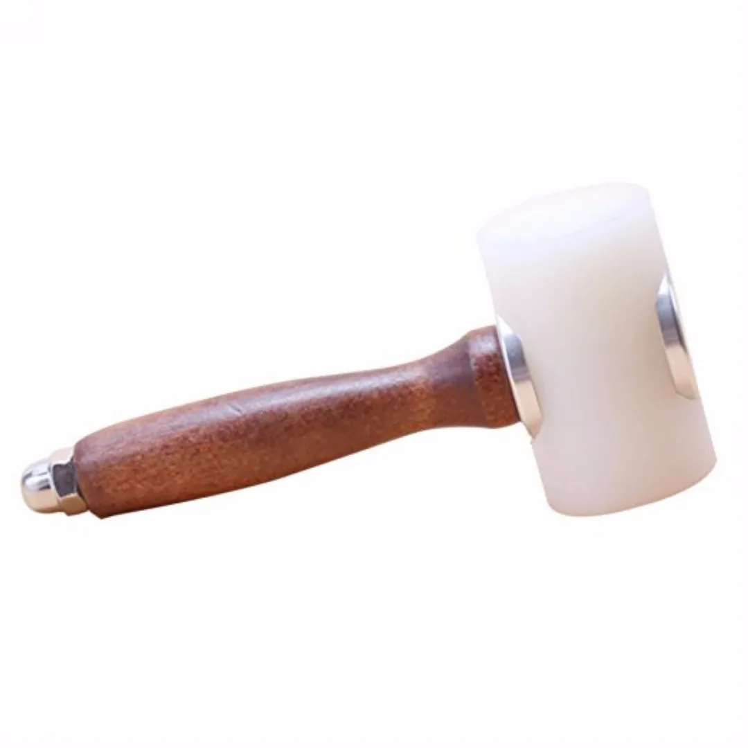 DWZ DIY Leather Cutting Hammer Leatherwork Strengthen PE Wooden Craft Stamping Tool