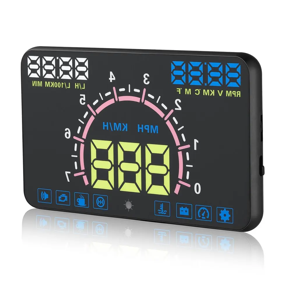 5,8 дюймовый OBD II универсальный циферблат дисплей лобовое стекло проектор Hud проектор OBD2 EUOBD автомобильный измеритель скорости вождения