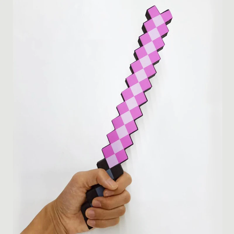 

32cm Newest one piece design Size Minecraft Blue Sword Toy Dagger Soft EVA foam toys Game Weapons Model Toys for Kids Children