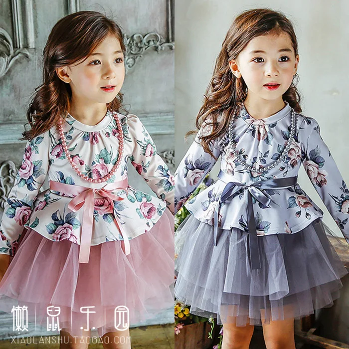 

Elsa Dress Time-limited Full 2016 Korean Winter New Children's Thickened Princess Plus Velvet Dress Children Digital Printing