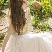 Красивые платья для девочек с золотыми блестками и цветочным узором; пышные платья без рукавов из тюля для девочек; платья для первого причастия; Детские платья для выпускного вечера