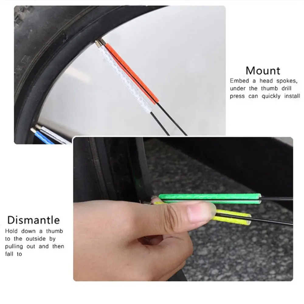 Sale 12Pcs Bicycle light Mountain Bike Riding Wheel Rim Spoke Mount Clip Tube Warning Light Strip Reflector Reflective Night cycling 6 Sale 12Pcs Bicycle light Mountain Bike Riding Wheel Rim Spoke Mount Clip Tube Warning Light Strip Reflector Reflective Night cycling 6
