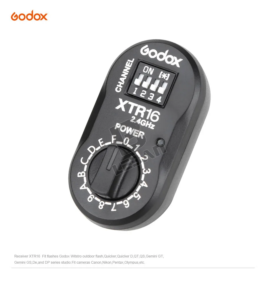 Godox XTR-16 Беспроводной 2,4G дистанционное управление Управление приемник вспышки для X1C X1N XT-16 трансмиттер триггер Wistro AD360/DE/QT/SK/серия QS