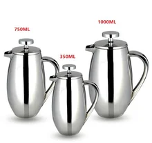 1 stück 350/750/1000 ml edelstahl französisch presse pot trommelform filter kaffee kolben Anti-verbrühen design