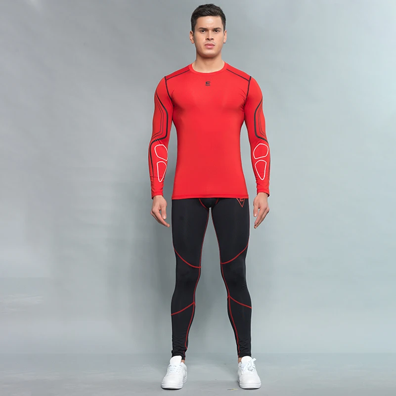 Men Compression Base Layer Workout Running Yoga Fitness Sports Clothes Gym 