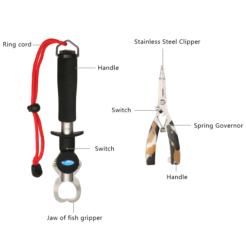 Lixada портативный захват для губ из нержавеющей стали, рыболовное снаряжение, держатель для рыбы с весовой шкалой, линейка, рыболовные снасти
