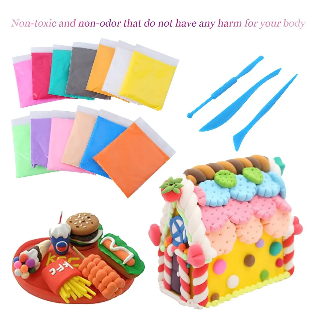 24pcs/lot DIY Soft Polymer Modelling Slime Clay Nontoxic Malleable Fimo Polymer Clay Playdough Educational Toy Children