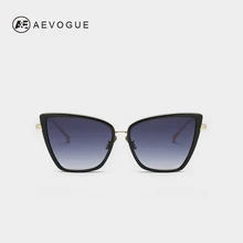 Солнцезащитные очки AEVOGUE Для женщин Sunbird Новые Высокое качество солнцезащитные очки "кошачий глаз", металлическая оправа, очки Брендовая Дизайнерская обувь UV400 AE0363
