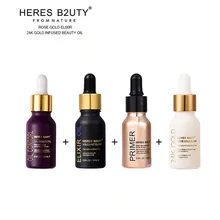 

4pcs Set Base Moisturizing Essence Oil 24K Rose Gold Anti-aging Beauty Oil+ELIXIR OIL+Make Up Base Sunscreen Foundation Primer