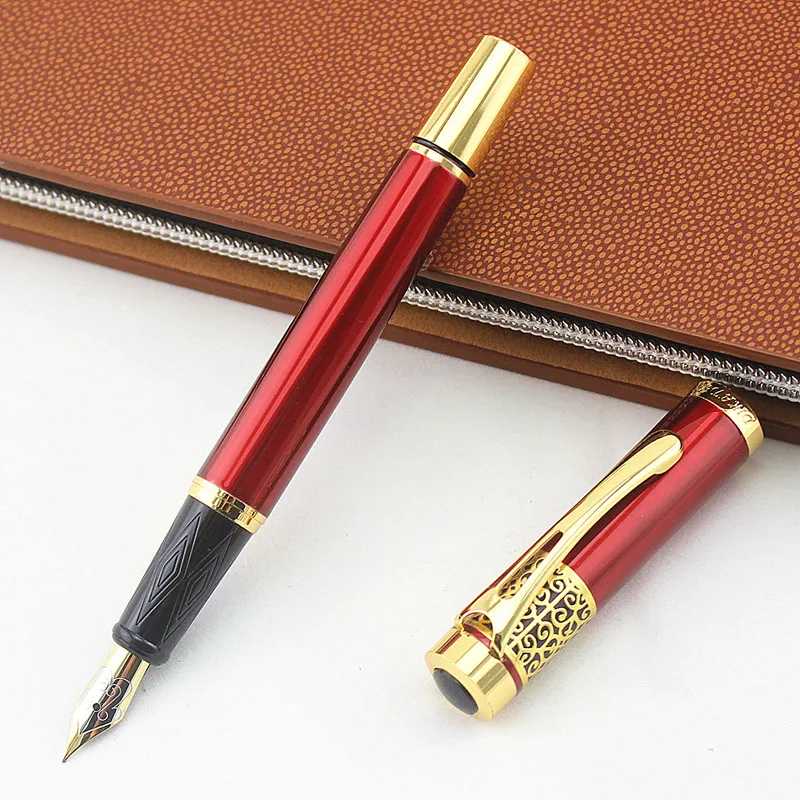 Noble DIKA WEN fountain pen all total red colors with gift pen box