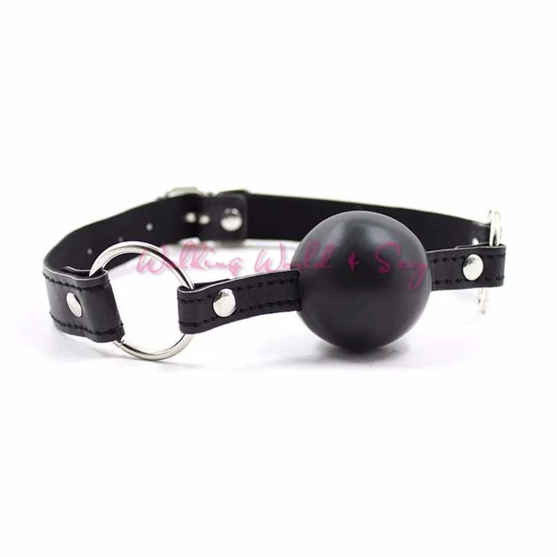 Soft Slionce Mouth Ball Gag Leather Strap Slave Harness Bondage Mouth Stuffed Fixation Restraints Aid Adult Game Sex Products (2)