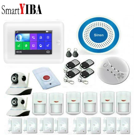SmartYIBA 3g wifi GPRS домашняя охранная сигнализация 4 3 дюймовый сенсорный экран