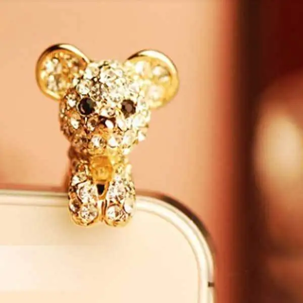 EagleRidge 3.5mm Crystal Lovely Tiger Dustproof Plug For Mobile Phone MP4 | Мобильные телефоны и аксессуары