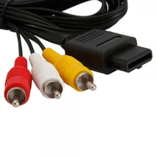 Black 6′ Audio TV Video Cord AV Cable to RCA For Super Nintendo N64 SNES Video Audio Cord Adapter Accessories