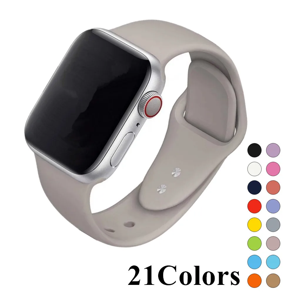 Спортивный мягкий силиконовый ремень серии 4 3 2 1 для apple watch 42 мм 38 браслет