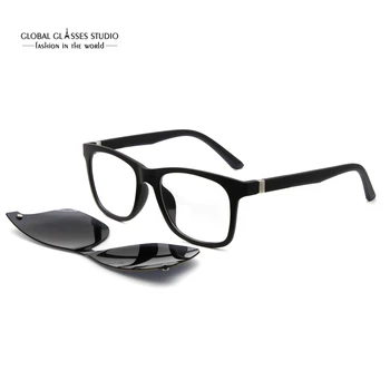 

New Men Women Black TR90 Magnetic Polarized Sunglasses Clip-on Sunglasses Fashion Trend Eyeglasses 6001