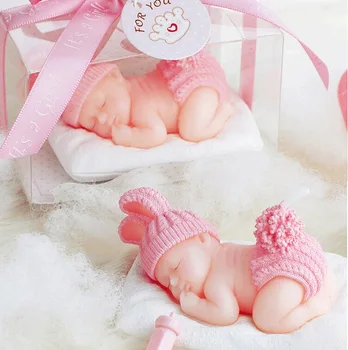 

10pcs Pink Cute Sleeping Baby Candle For Wedding Party Baby Shower Birthday Souvenirs Gifts Favor
