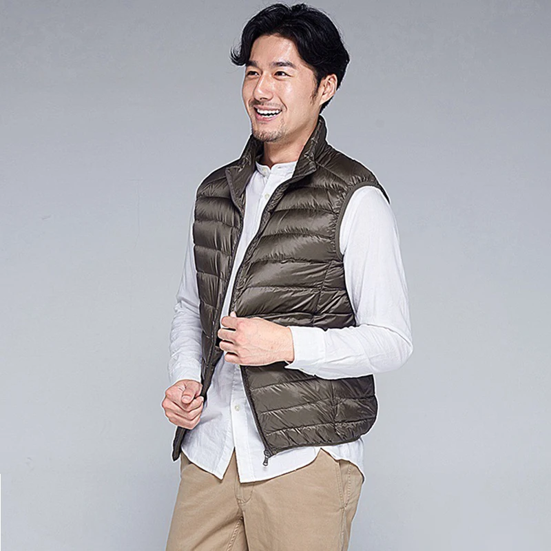 Men Sleeveless Jacket Male Slim Vest Mens Windproof Warm Waistcoat
