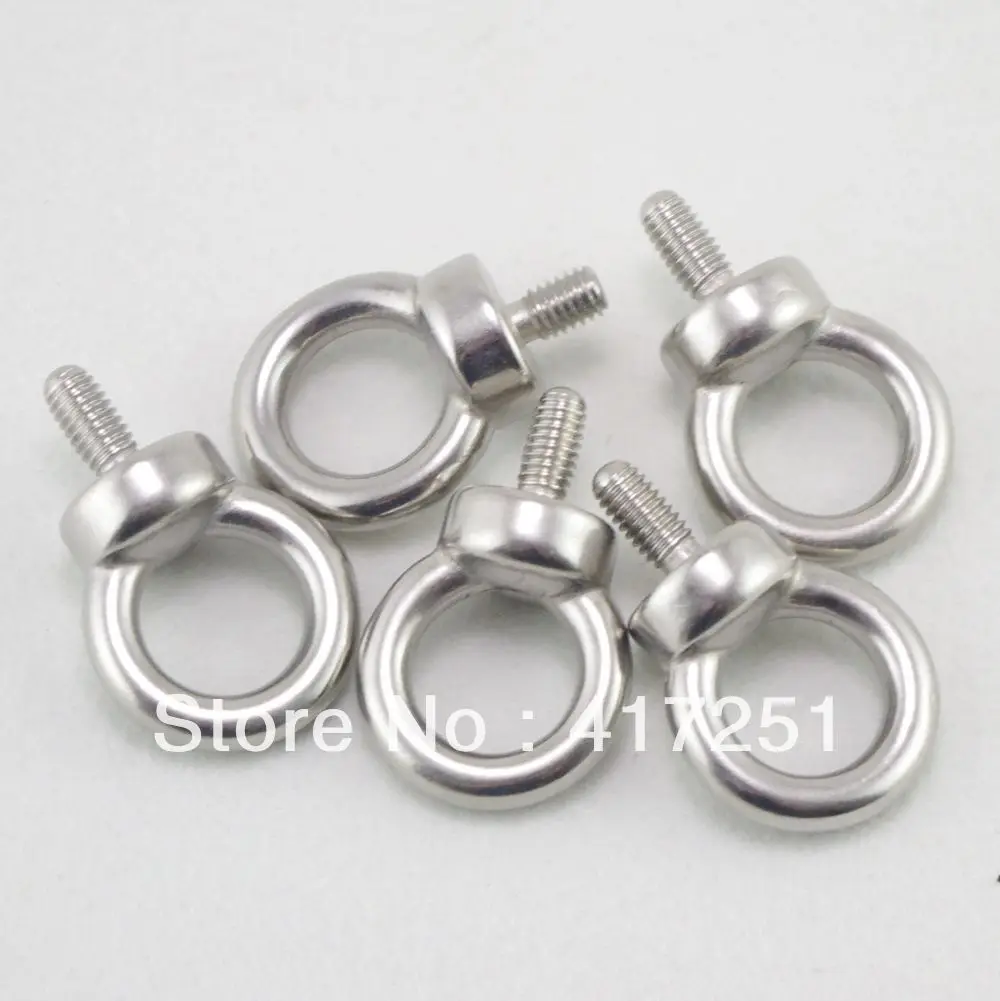 5pcs Marine Grade Boat Stainless Steel Lifting Eyes Bolts M6 Metric