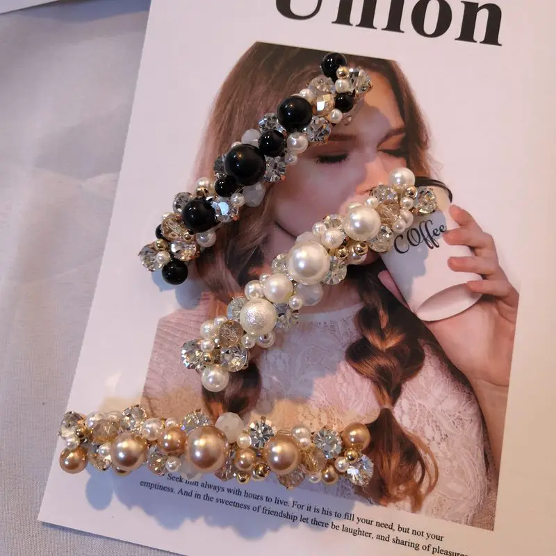 

Модные весенние заколки для волос со стразами, аксессуары для волос, элегантные женские разноцветные бусины, блестящие заколки для волос, заколки для волос