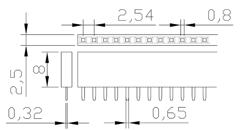 1X40 PIN Single Row Straight FEMALE PIN HEADER 2.54MM PITCH Strip Connector Socket 140 40p 40PIN 40 PIN FOR PCB arduino