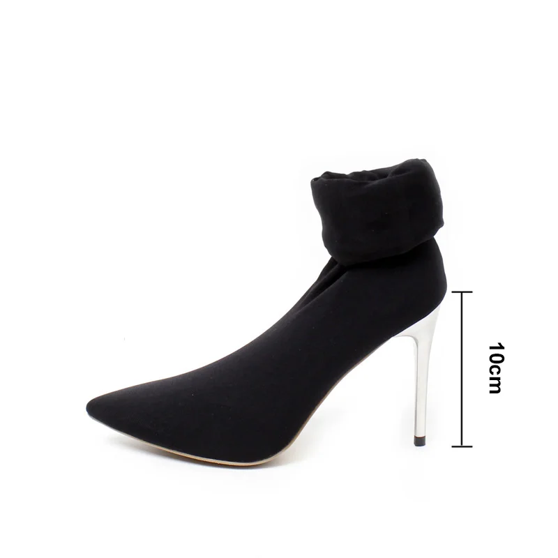 Autumn New Over The Knee Boots Women Elastic Sock Thigh High Boot Ladies Stretch Fabric Pointed Toe High Heels Shoes WB1393