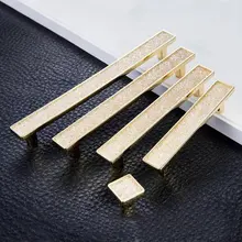 3.75'' 5'' 6.3'' Modern Gold Drawer Pull Handle Knob Glass Crystal Cabinet Door Handles Knobs Square Dresser Pulls Kitchen Pulls 3 75 5 6 3 crystal black drawer pull handle knob kitchen cabinet door handles knobs glass rhinestone dresser pulls decor