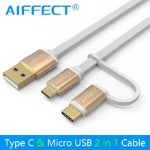 AIFFECT 2 in 1 Micro B & Type C to USB Data Charging Cable Mini USB C Cable for Micro USB Type-C Devices Sales Promotion