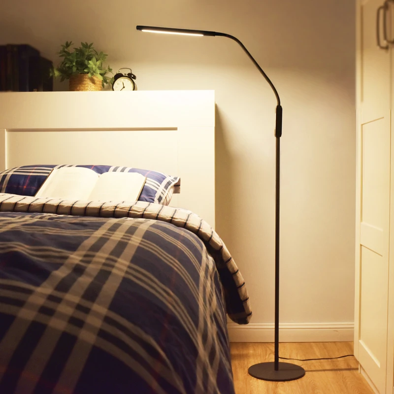 Nordic LED Floor Lamp 8W 5-level Dimmer Touch Switch Modern Standing Light for Living Room Bedroom Office Reading Piano Lamp