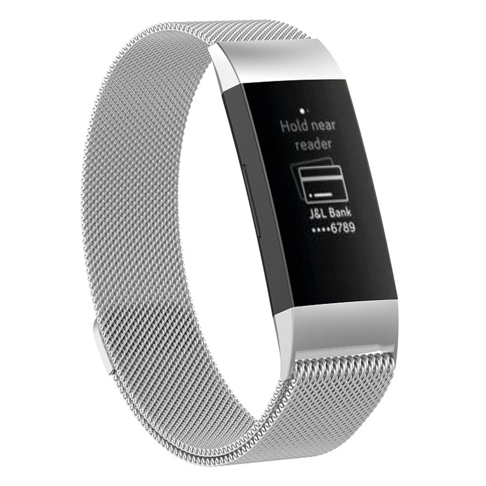 Yuedaer магнитный с миланским плетением петля ремешок для Fitbit Charge 2 металлические браслеты из нержавеющей стали для Fitbit Charge 3 браслета