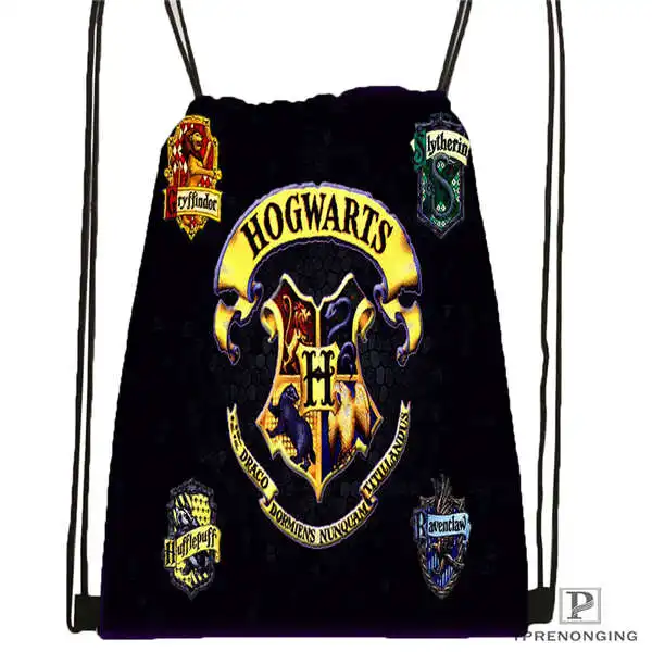 Изготовленная на заказ harry_potter_hufflepuff походная сумка на шнурке милый рюкзак для детей(черная спинка) 31x40 см#20180611-02-96 - Цвет: Drawstring Backpack