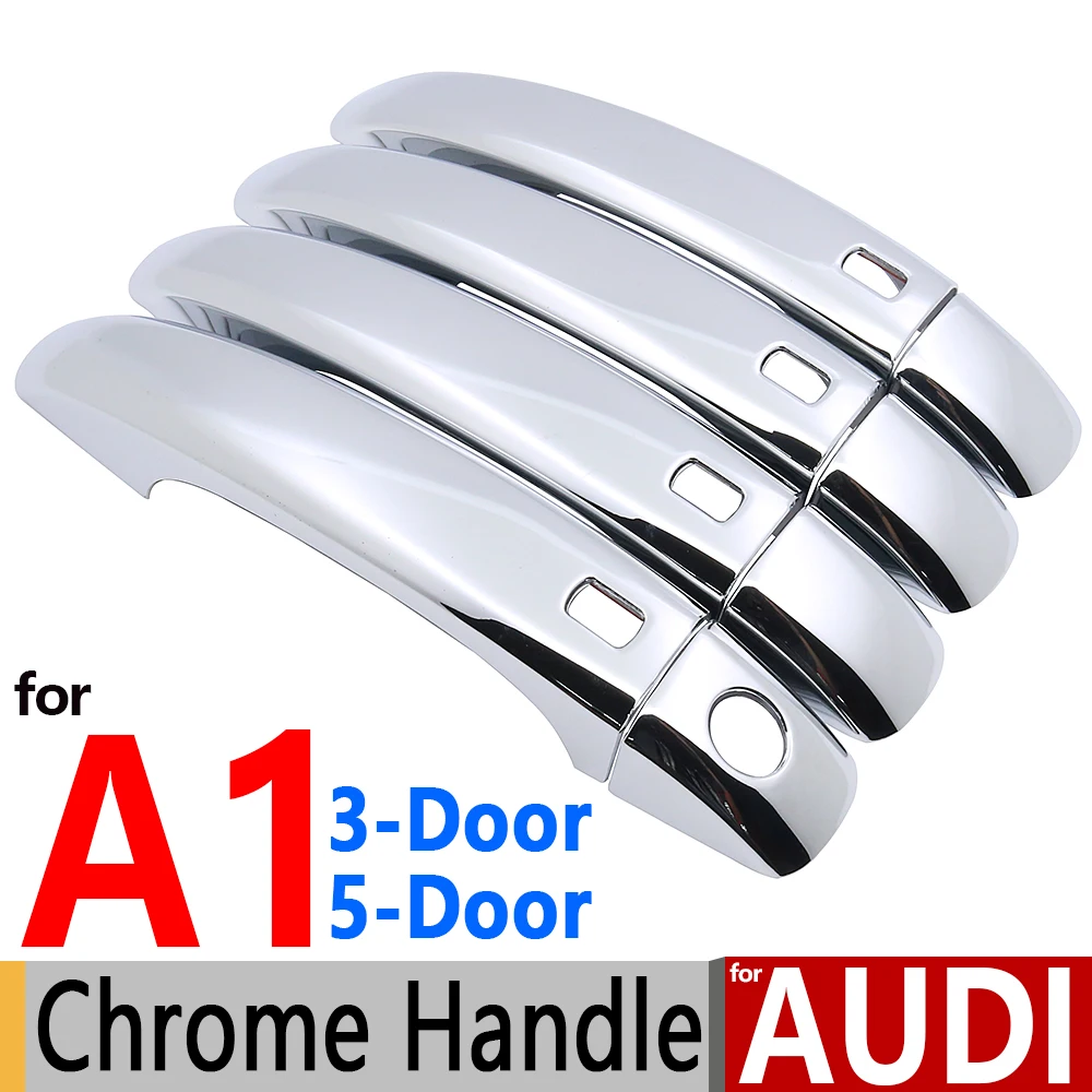 

for Audi A1 S1 Chrome Door Handle Covers Trim Set 3D 5D 2010-2016 Sportback S-line 2011 2012 2013 2014 Accessories Car Styling