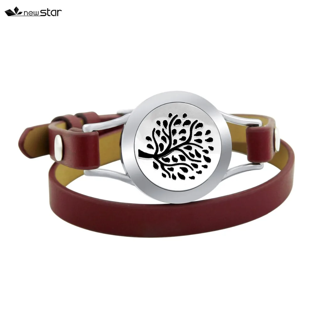 NS-BS061-24 Diffuser Leather Locket Bracelet_