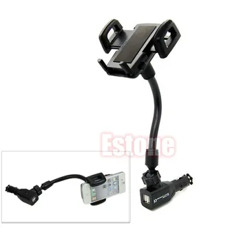 

Car Cigarette Lighter Mount Stand Holder + 2 USB Port Charger For Cell Phone Drop shipping