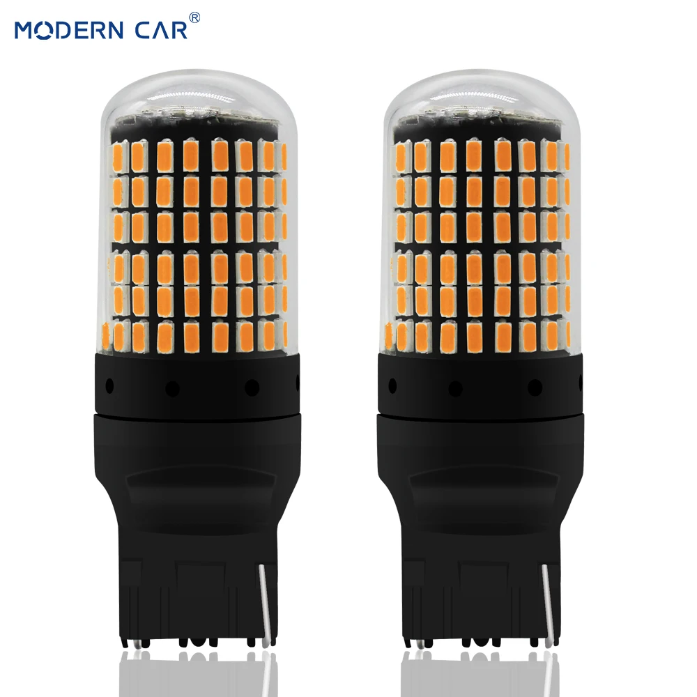MODERN CAR 1pcs T20 7440 W21W LED Light Bulbs for Car 3014 144smd led Canbus 1156 1157 Auto Turn Signal Lights Lamp Backup W5W MODERN CAR 1pcs T20 7440 W21W LED Light Bulbs for Car 3014 144smd led Canbus 1156 1157 Auto Turn Signal Lights Lamp Backup W5W