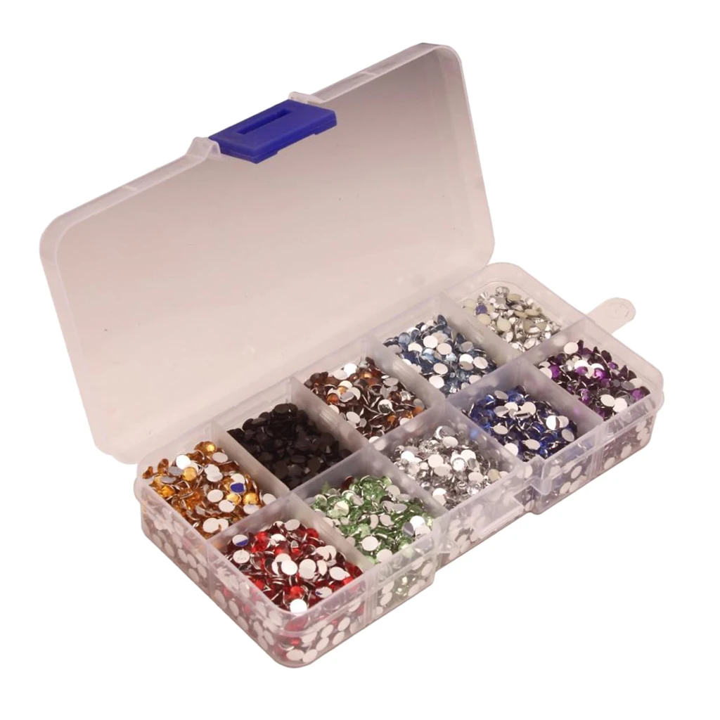 9000 Pieces Flat Back Resin Rhinestones Gem Diamante Crystal 4mm DIY Craft