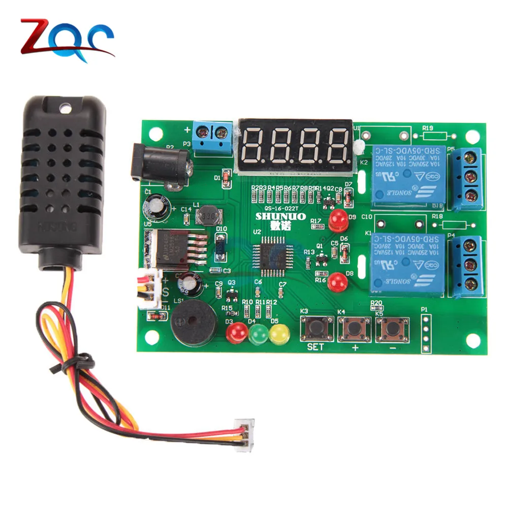 

5V-24V LED Digital Temperature Humidity Controller Control Module Thermal Regulator Relay Hygrometer Thermometer AM2301 Sensor