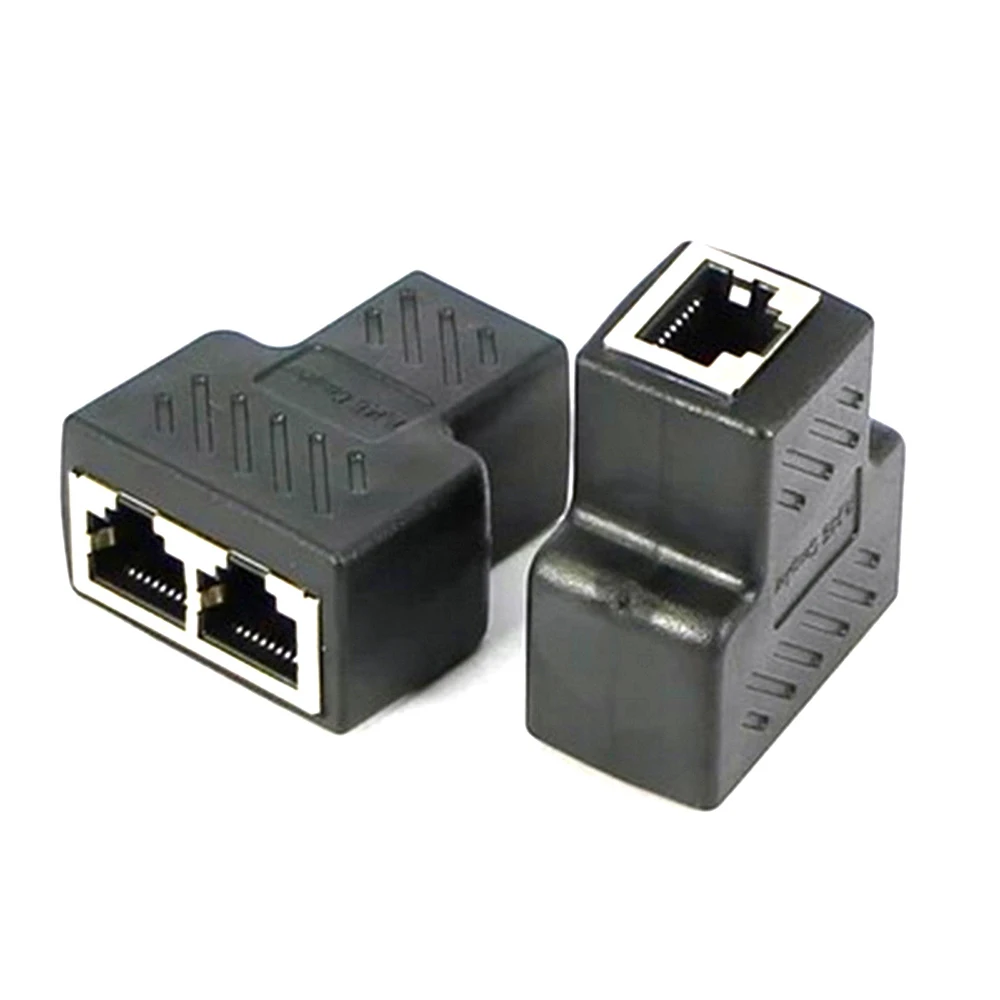 

1 To 2 Ways RJ45 Ethernet LAN Network Splitter Double Adapter Ports Coupler Connector Extender Adapter Plug Connector 2019 New