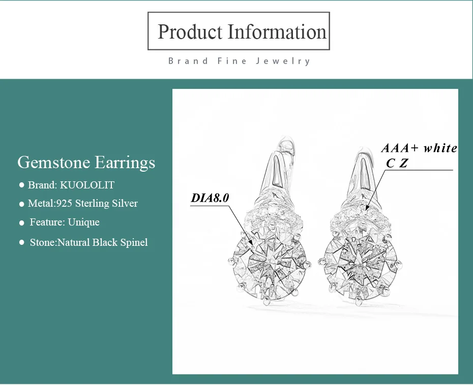 Kuolit 4.7ct натуральный Blueish Мистический Кварц, клипсы для женщин, 925 пробы, серебро, драгоценный камень, хорошее ювелирное изделие, подарок на помолвку