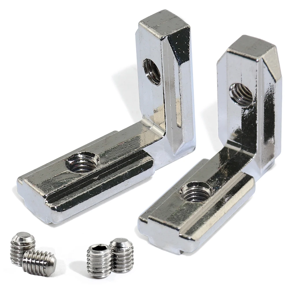 

10pcs 20S L Shape Sliver Inner Corner Connector Joint Bracket for 2020 Aluminum Profile with slot 6mm